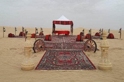 Dubai: Private Romantic Desert Dinner with Camel Ride and Luxury BBQ Dinner