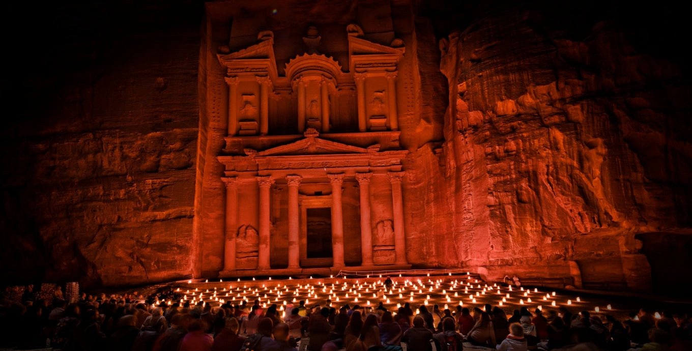 From Amman: Petra Light Festival Magical Night Tour with Optional Day Visit