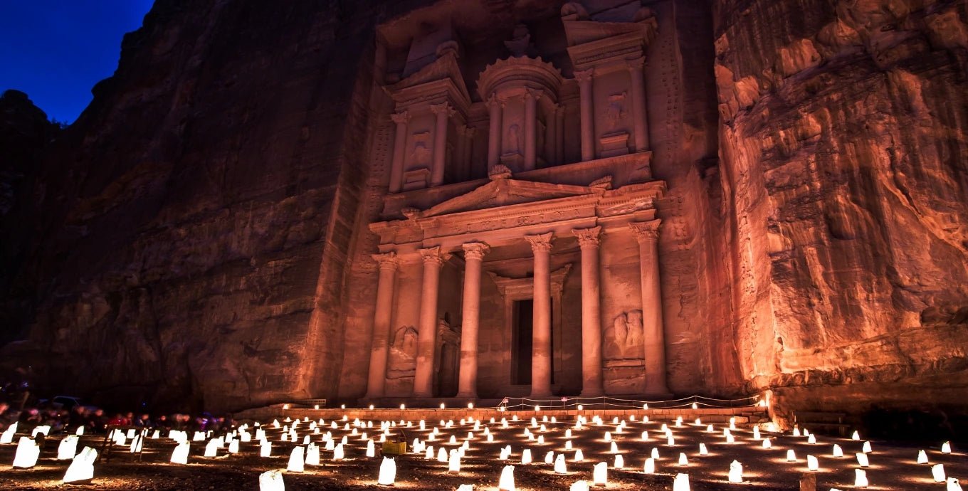 From Amman: Petra Light Festival Magical Night Tour with Optional Day Visit