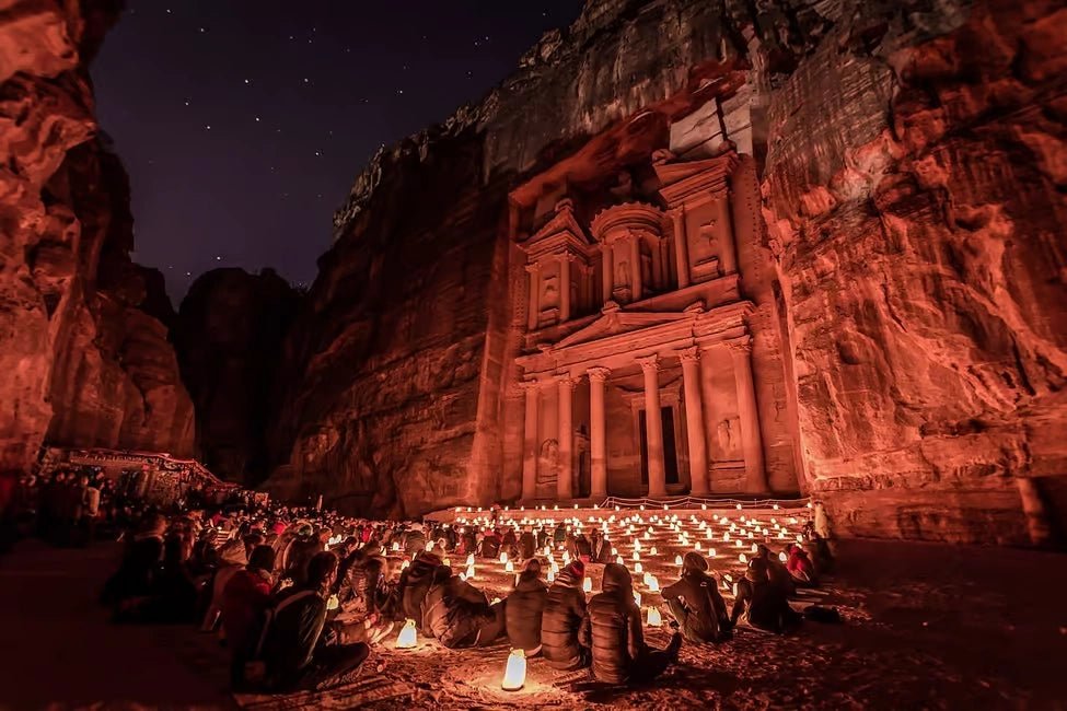 From Amman: Petra Light Festival Magical Night Tour with Optional Day Visit