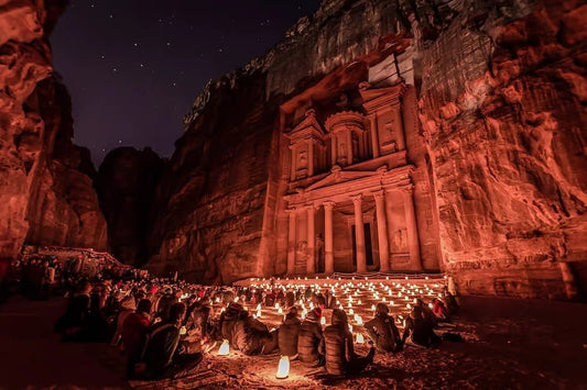 From Amman: Petra Light Festival Magical Night Tour with Optional Day Visit