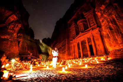 From Amman: Petra Light Festival Magical Night Tour with Optional Day Visit