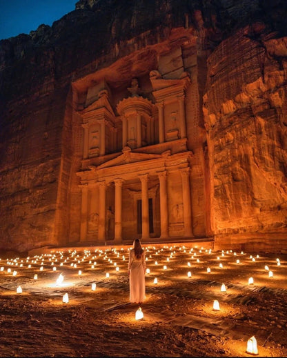 From Amman: Petra Light Festival Magical Night Tour with Optional Day Visit