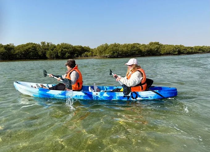From Doha: Al Thakira Mangroves Kayaking and Purple Island Tour