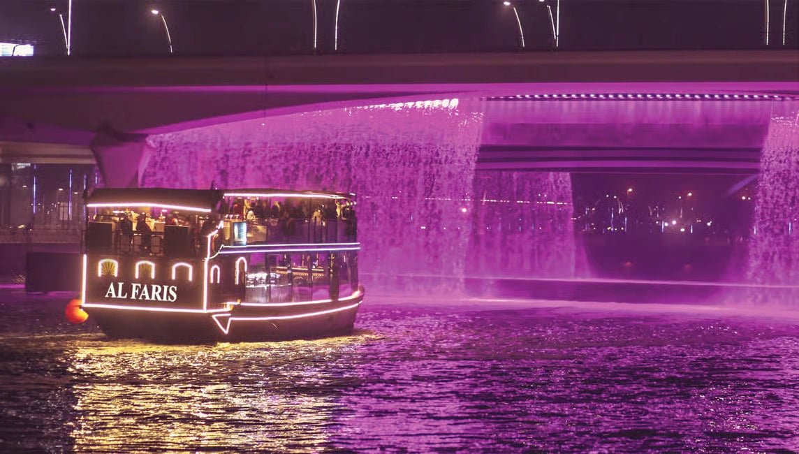 From Dubai: Dinner Cruise on Dubai Water Canal and La Perle Show with Silver Pass