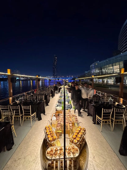 From Dubai: Dinner Cruise on Dubai Water Canal and La Perle Show with Silver Pass
