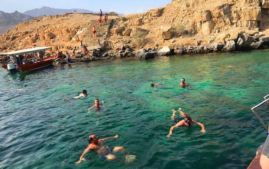 From Khasab: Overnight Dhow Cruise with Dolphin Watching and Snorkeling