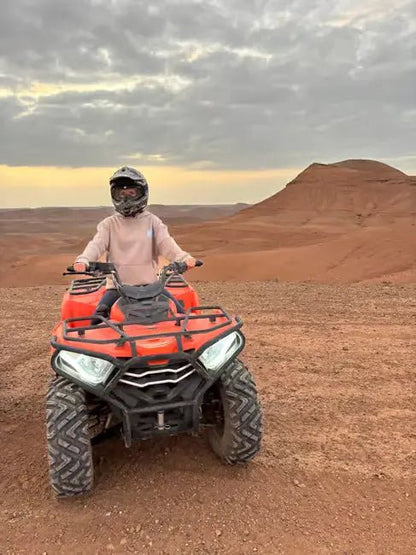 From Marrakech: Agafay Desert Quad Bike and Camel Ride Tour with Tea and Hotel Transfers