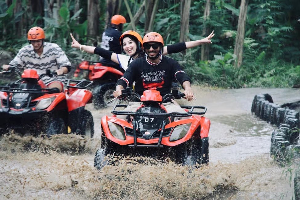 Ubud: Gorilla Cave ATV Adventure with Optional Rafting and Lunch
