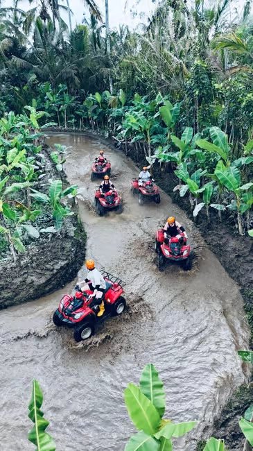 Ubud: Gorilla Cave ATV Adventure with Optional Rafting and Lunch