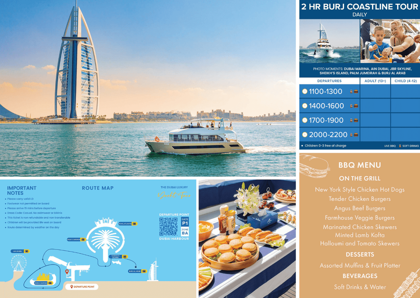 Dubai: passeio de iate de luxo com almoço ou jantar com churrasco opcional