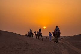 Dubai: safári noturno no deserto, passeio de camelo, jantar com churrasco e observação de estrelas