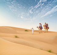 Dubaï : Safari nocturne à dos de chameau dans le désert, dîner traditionnel et petit-déjeuner