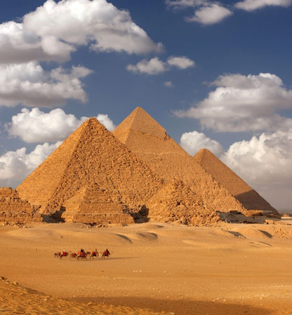 Pyramids of Giza Plateau Panorama